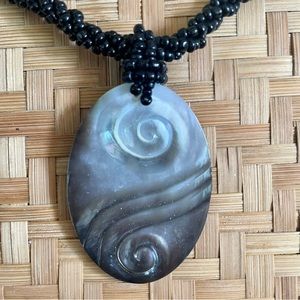 Abalone Pendant & Beaded Necklace